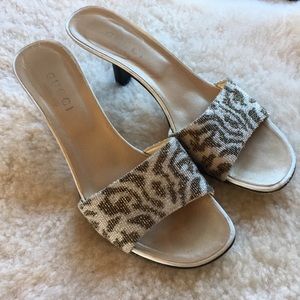 Gucci Beaded Tiger Kitten Heels